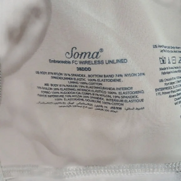 (2) Soma Embraceable Full Coverage Wireless Unlined Bra - Picture 7 of 7